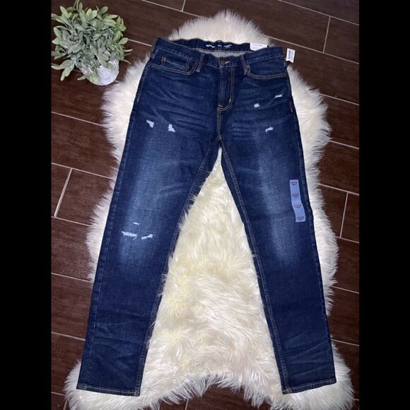 Old Navy relaxed slim tapered distressed jeans 34X32 - Picture 1 of 8